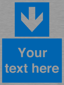 Custom Directional signage blue down arrow 